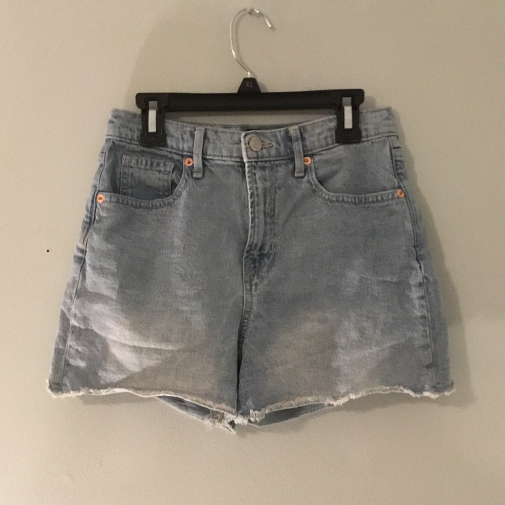 GAP Light Blue High-Rise Denim Shorts